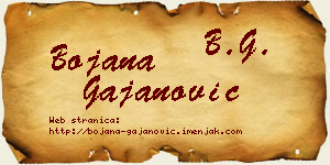 Bojana Gajanović vizit kartica